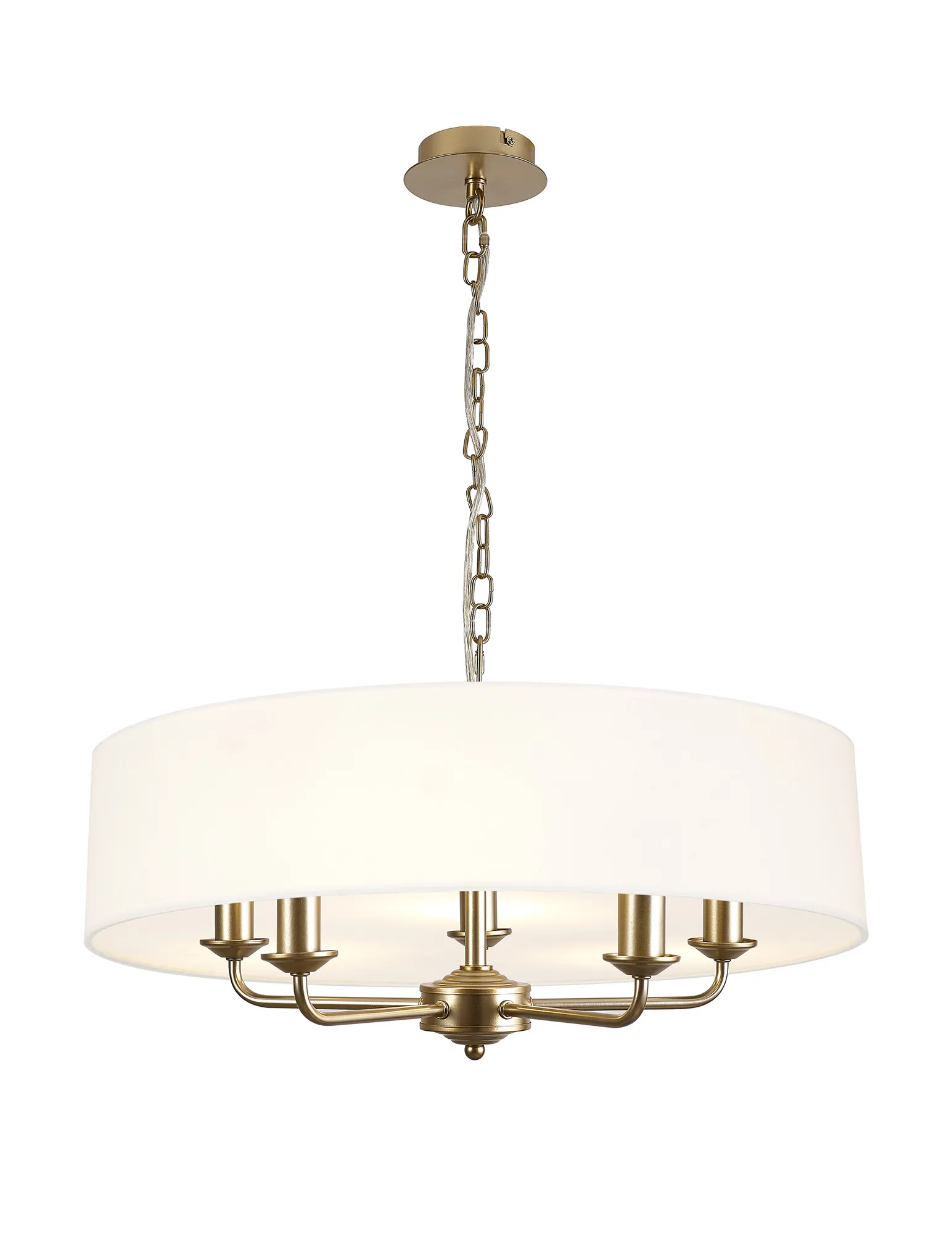 Banyan 60cm 5 Light Pendant Champagne Gold; White